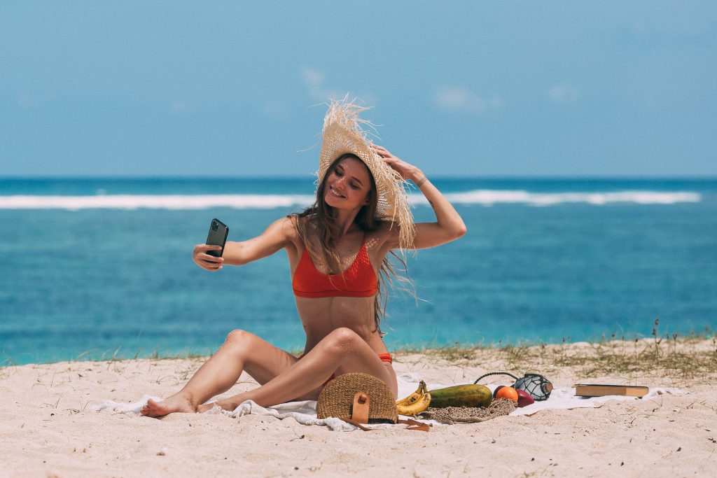 Girl on the beach in costa rica 
