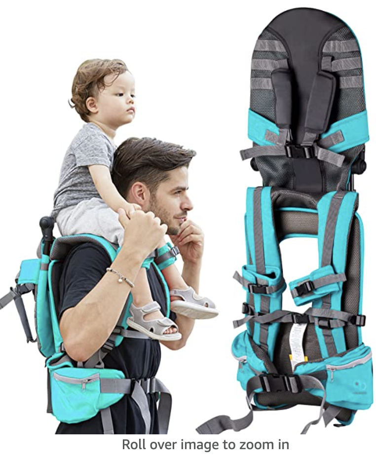 Baby Shoulder Carrier, 360°Adjustable Safe Backrest Baby Hiking Backpack Carrier for Child and Toddler Ergonomic Seat with Ankle Straps 