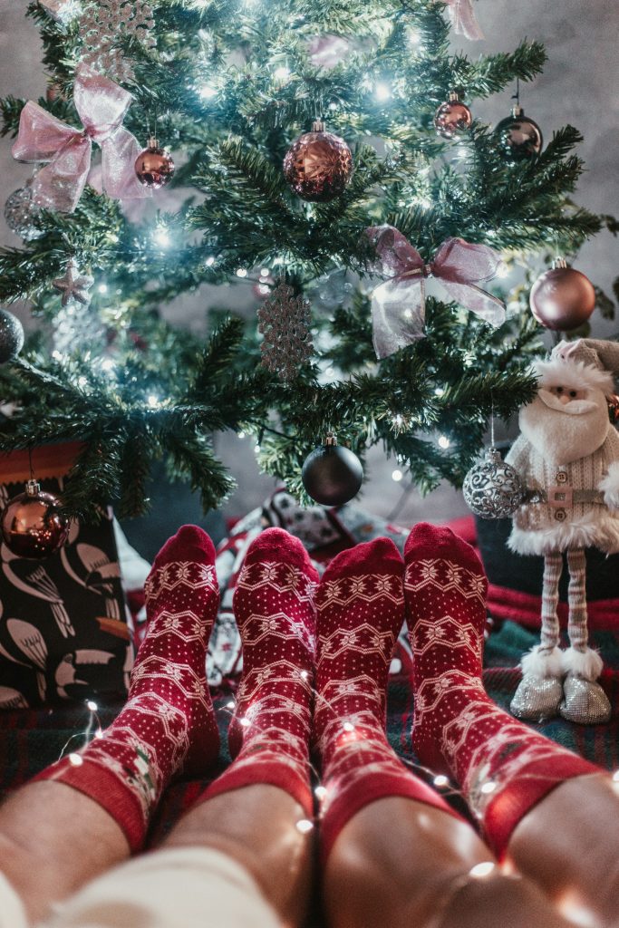 Christmas socks are an easy and fun secret santa gift basket ideas 