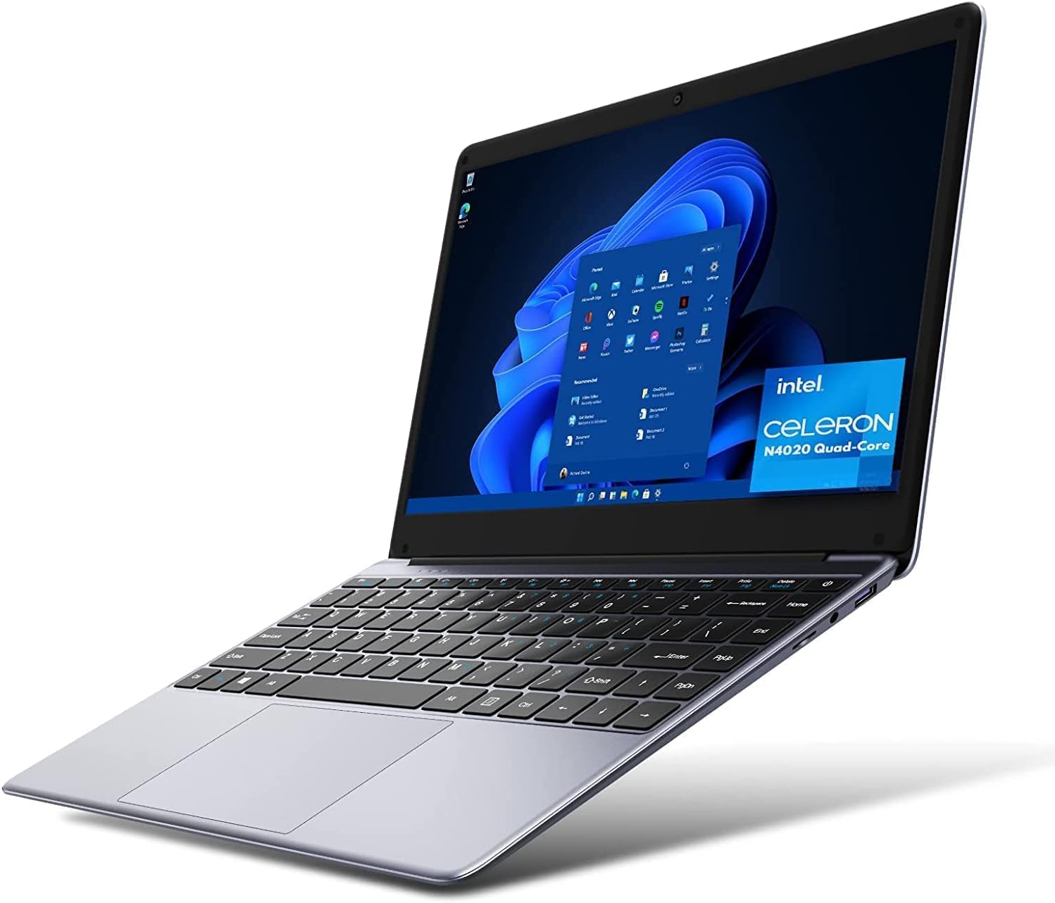 CHUWI HeroBook Pro 14.1'' Laptop, 256GB SSD 8GB RAM, Windows 11 Laptop, 1TB SSD Expand, Intel Celeron N4020(up to 2.8GHz), 2K FHD IPS Display, Ultra Slim, Mini-HDMI, 5G WiFi, USB3.0, Webcam,TF Card