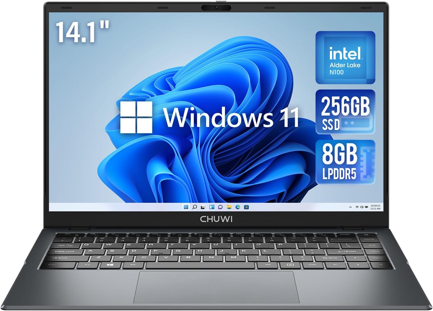 CHUWI Upgraded GemiBook XPro Intel N100 Laptop, 14.1'' Windows 11 Laptop Computer 8GB RAM 256GB SSD, 12th Gen Intel Alder Lake N100 (Up to 3.4GHz), 1920X1080 FHD Display, HDMI/WiFi 6/BT5.2/Webcam/38WH