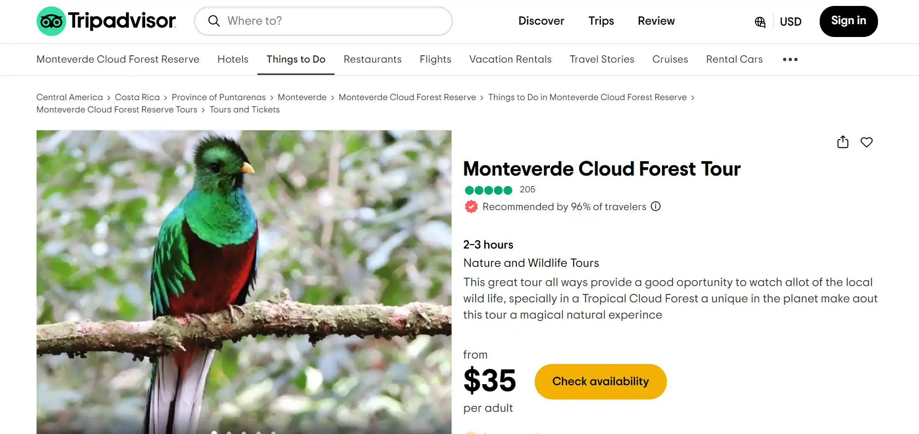 Monteverde Cloud Forest Tour