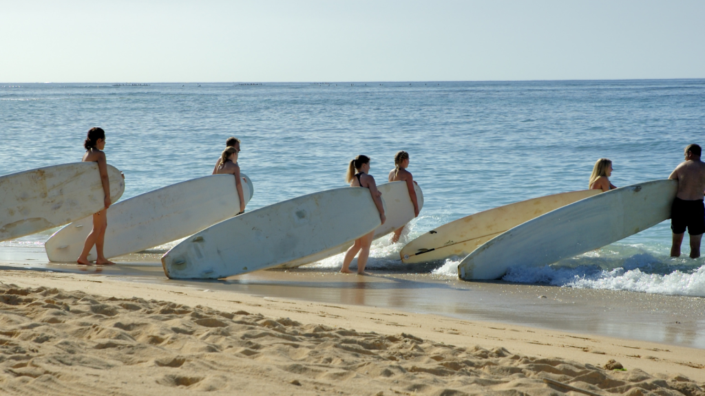 Men and Women going for surfing