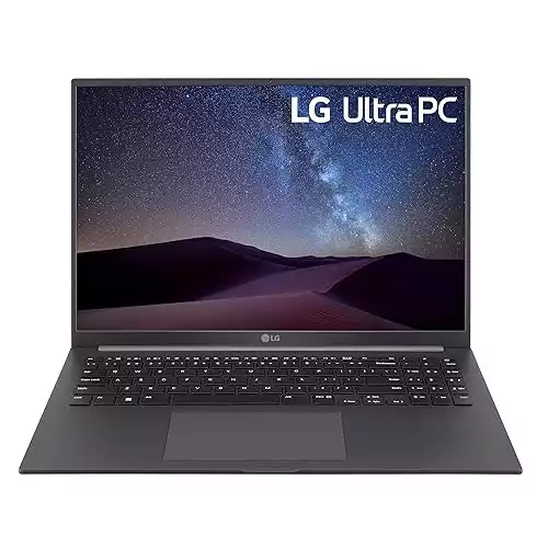 LG UltraPC 16U7R Laptop, 16” IPS Display, AMD Ryzen 7 7730U Processor, 16GB RAM, 512GB PCIe SSD, Webcam, , HDMI, Type-C, Wi-Fi 6, Windows 11 Home, Gray