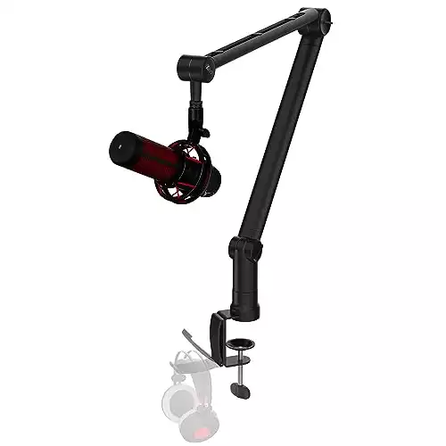 IXTECH Microphone Boom Arm with Desk Mount, 360° Rotatable, Adjustable and Foldable Scissor Mounting for Podcast, Video Gaming, Radio and Studio Audio, Sturdy and Universal - Elegance Model
